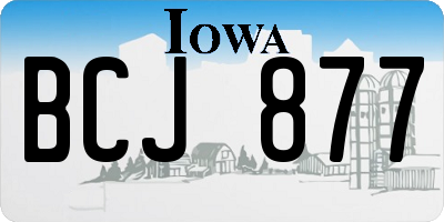 IA license plate BCJ877