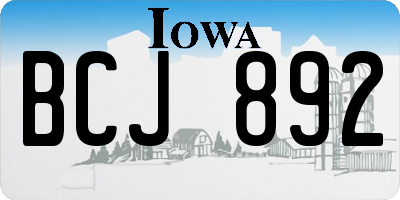 IA license plate BCJ892
