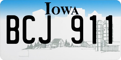 IA license plate BCJ911