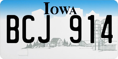 IA license plate BCJ914