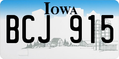 IA license plate BCJ915