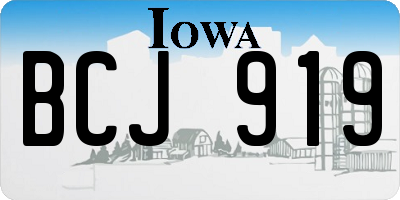 IA license plate BCJ919