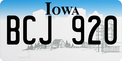 IA license plate BCJ920