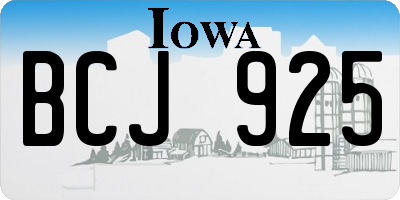 IA license plate BCJ925