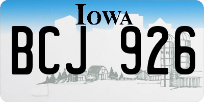 IA license plate BCJ926