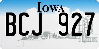 IA license plate BCJ927