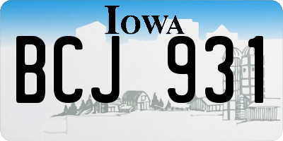 IA license plate BCJ931