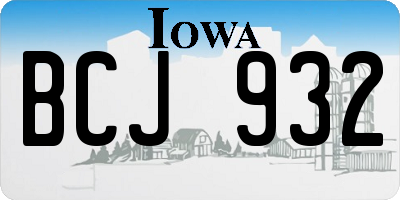 IA license plate BCJ932