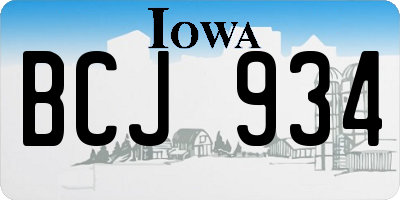 IA license plate BCJ934