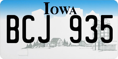 IA license plate BCJ935