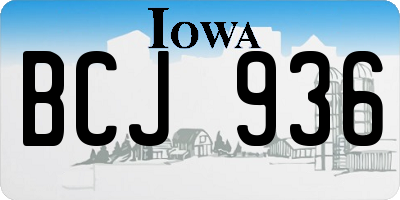 IA license plate BCJ936