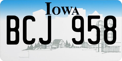 IA license plate BCJ958