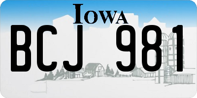 IA license plate BCJ981