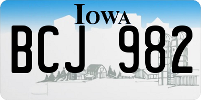 IA license plate BCJ982
