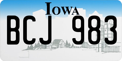 IA license plate BCJ983