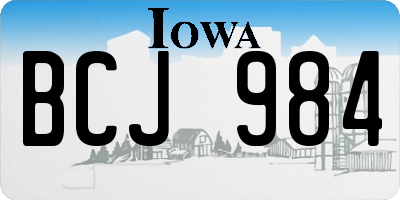 IA license plate BCJ984