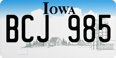 IA license plate BCJ985