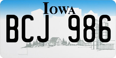 IA license plate BCJ986