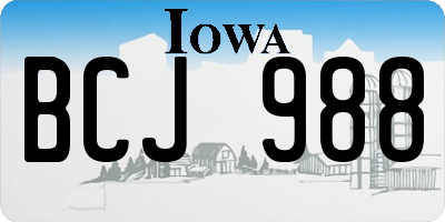 IA license plate BCJ988