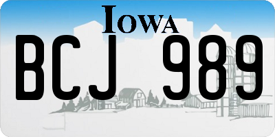 IA license plate BCJ989