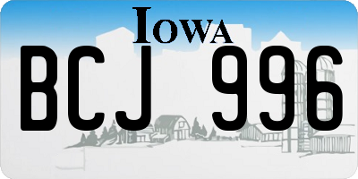 IA license plate BCJ996