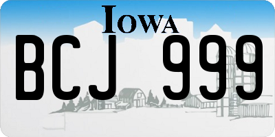 IA license plate BCJ999