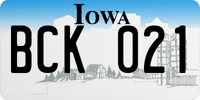 IA license plate BCK021