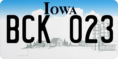 IA license plate BCK023