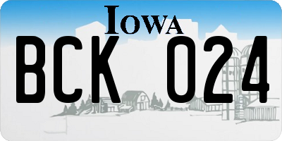IA license plate BCK024