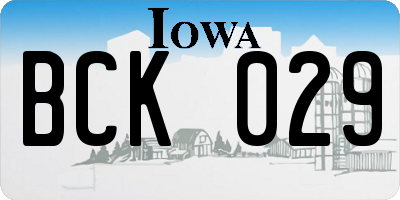 IA license plate BCK029