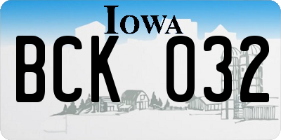 IA license plate BCK032