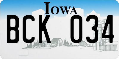 IA license plate BCK034