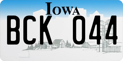 IA license plate BCK044