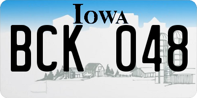 IA license plate BCK048