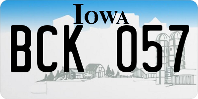 IA license plate BCK057