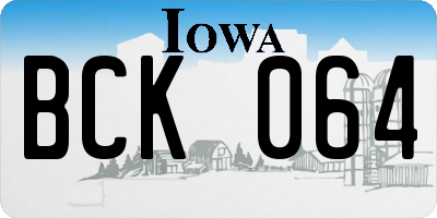 IA license plate BCK064