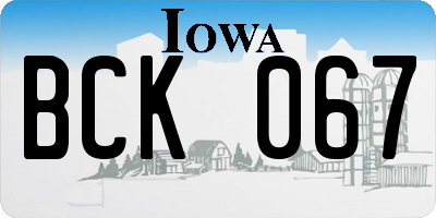 IA license plate BCK067