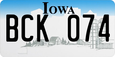 IA license plate BCK074
