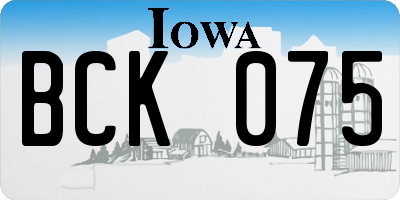 IA license plate BCK075