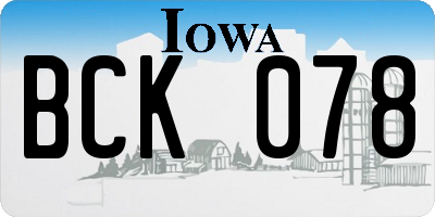 IA license plate BCK078