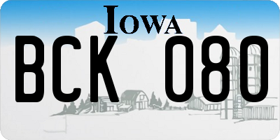 IA license plate BCK080