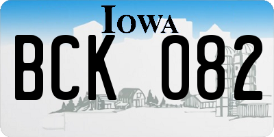 IA license plate BCK082