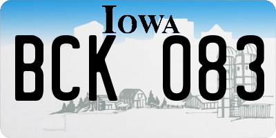 IA license plate BCK083