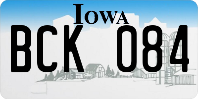 IA license plate BCK084