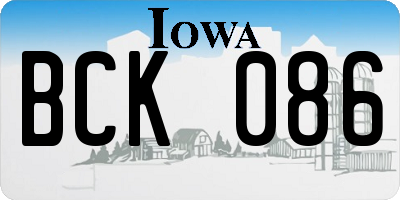 IA license plate BCK086