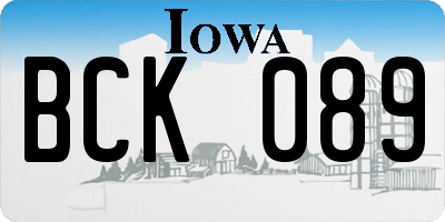 IA license plate BCK089