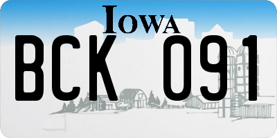 IA license plate BCK091
