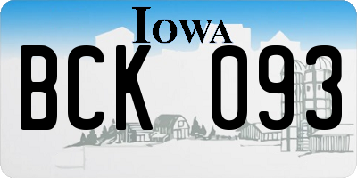 IA license plate BCK093