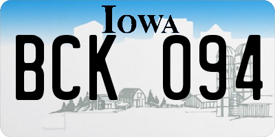 IA license plate BCK094