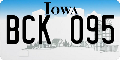IA license plate BCK095